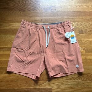 Vuori Banks Session 7” Shorts Men’s XL Washed Brick Linen Texture
